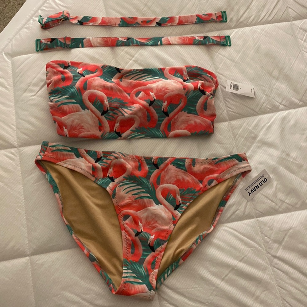 Old Navy Flamingo Bandeau Bikini NWT